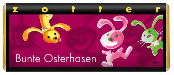 Produktfoto zu Bunte Osterhasen - Kirsch auf Nusswaffel