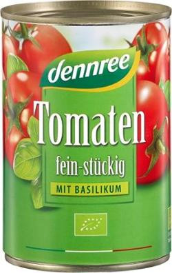 Produktfoto zu Tomaten fein-stückig mit Basil