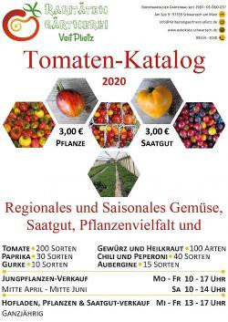 Produktfoto zu Ein Katalog mit Pflegetips zur Tomate, ausführlicher Beschreibung mit Bild zu unseren Tomaten in der Raritätengärtnerei Schwarzach.