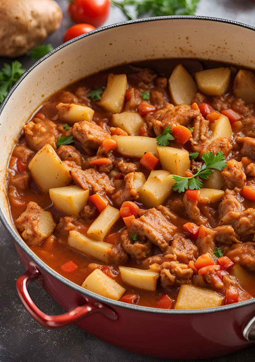 Rezeptbild für One-Pot-Kartoffelgulasch vegan