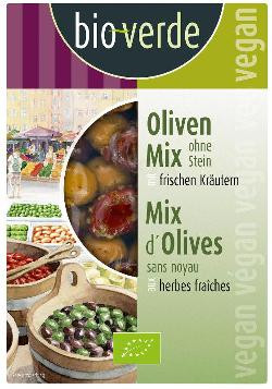 Produktfoto zu Gemischte Oliven ohne Stein, gekräutert