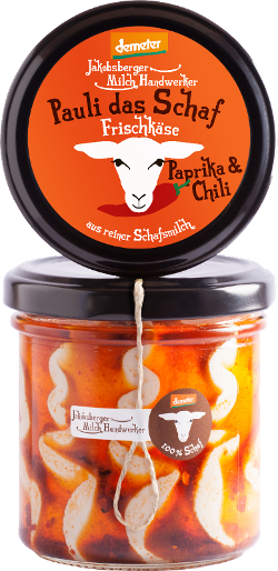 Produktfoto zu Pauli das Schaf Frischkäse Paprika - Chili